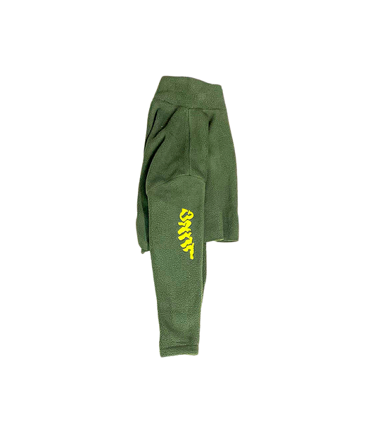 Olive Cropped teddy fleece