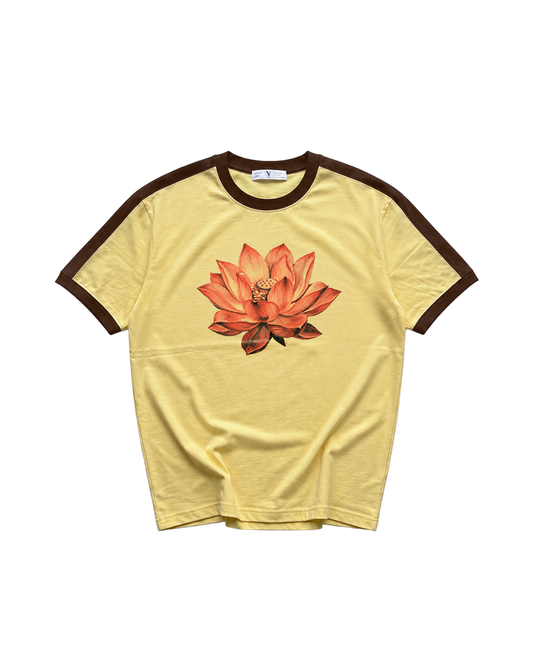 Lotus Striped Ringer Tee