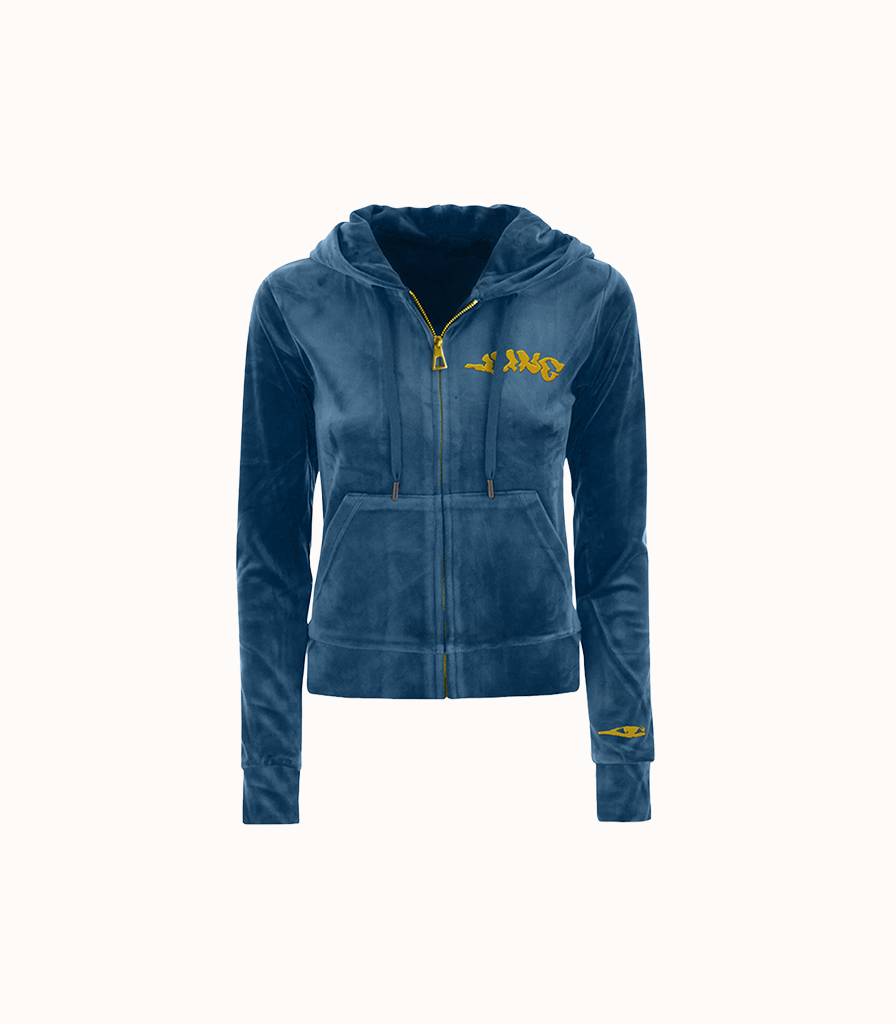 Angel Eye Cropped Velour Sweater