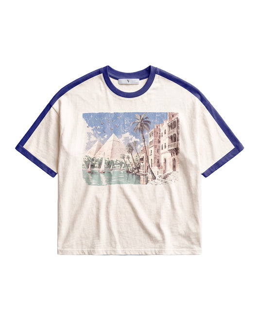 Collage Striped Ringer Tee