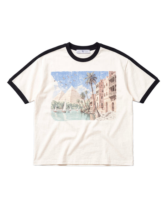 Collage Striped Ringer Tee