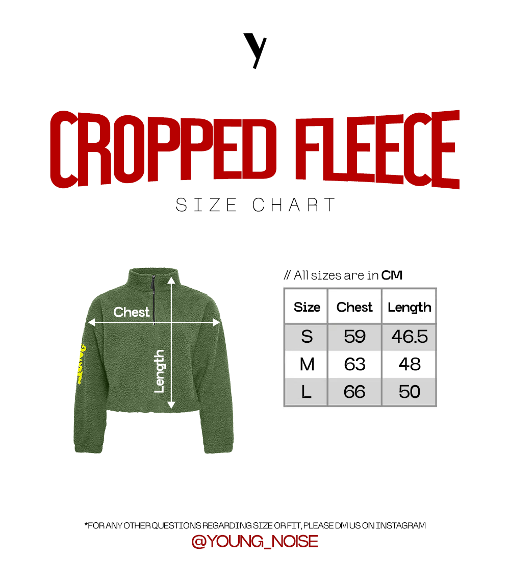 Olive Cropped teddy fleece