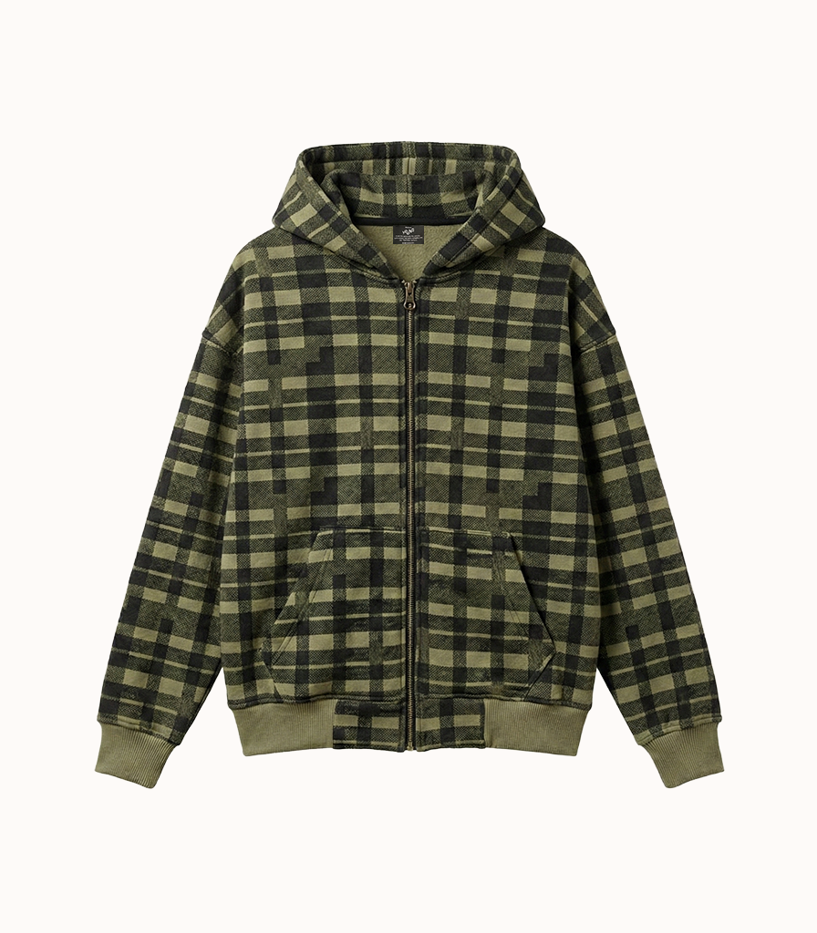 Grunge Green Zip Up