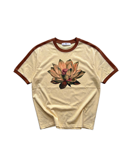 Lotus Striped Ringer Tee