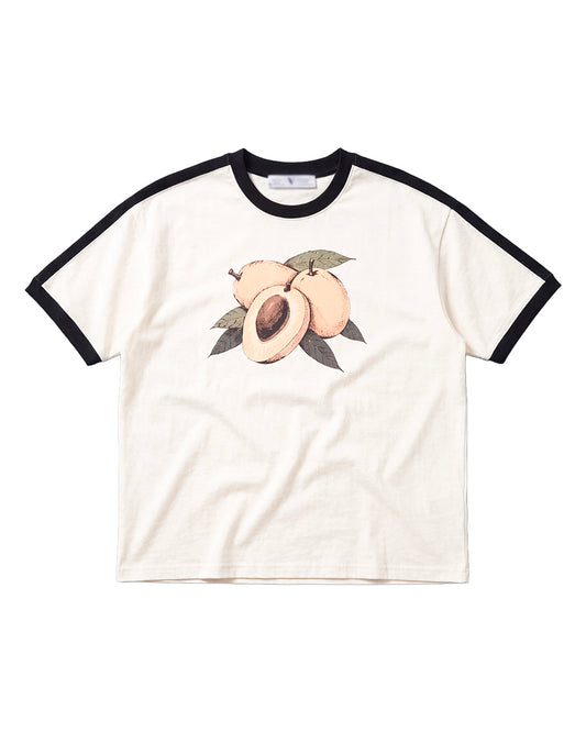 Peaches Striped Ringer Tee